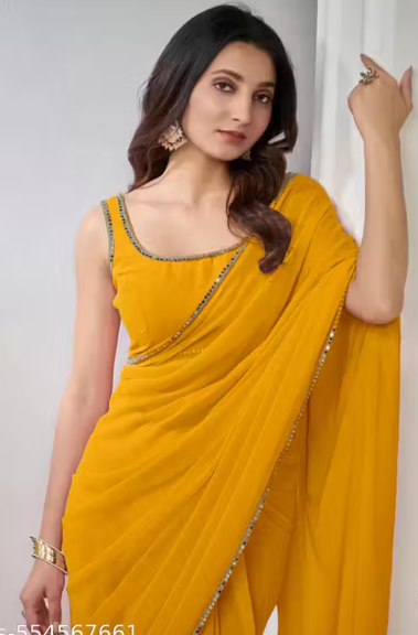 Yellow Elegance Embellished Saree