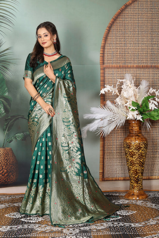 TAGALE Self Design Banarasi Art Silk Saree