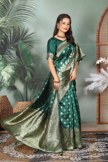 TAGALE Self Design Banarasi Art Silk Saree