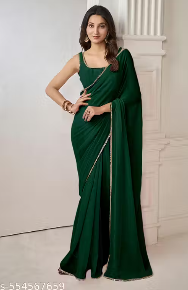 Green Elegance Embellished Saree