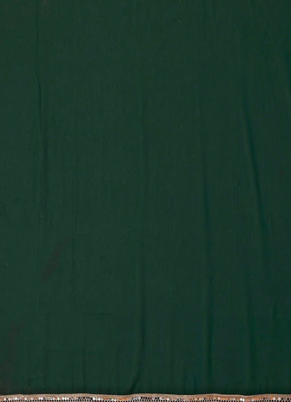 TAGALE Solid/Plain Bollywood Georgette Saree (Green)
