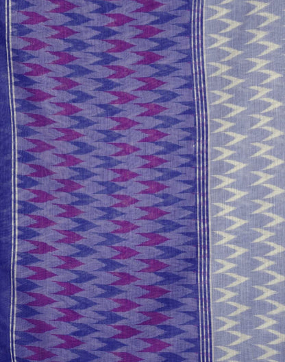 Blue Linen Ikkat Printed Saree